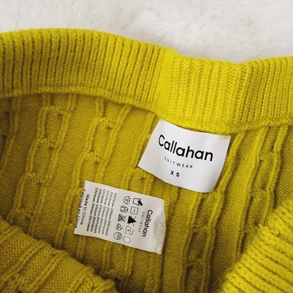 NWT Callahan Revolve Winona Cable Knit Sweater Shorts Dandelion Yellow XS - Picture 7 of 13